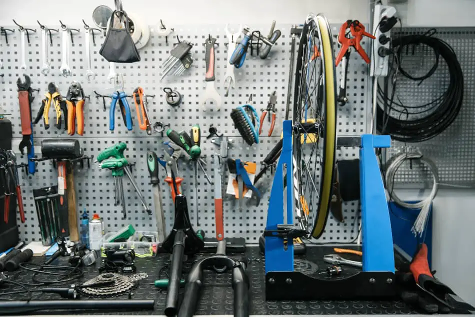 Bicycle workshop interior tools