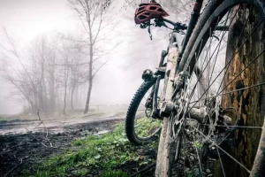 Dirty mountain bike